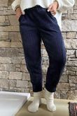Nuk Stretch Velour Tapered Pant Navy